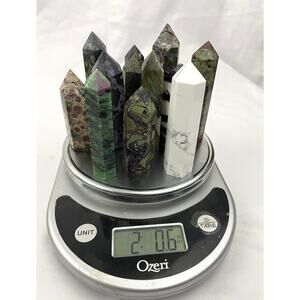2LB Natural Quartz Stone Obelisk Tower Point Polished Crystal Mixed Lot 12x